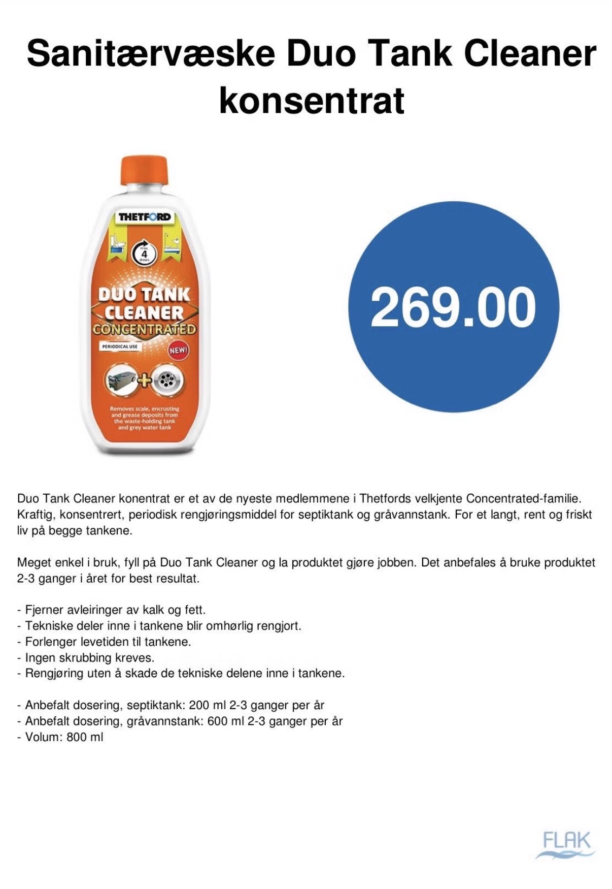 Sanitærvæske Duo Tank Cleaner